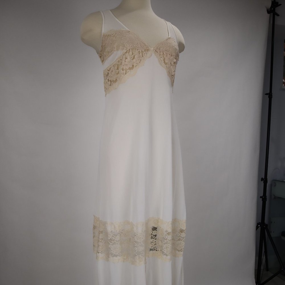 🌺 Vintage Tosca Nightgown Robe Set White Lace Galore Bridal Peignoir Lingerie M - Picture 7 of 10
